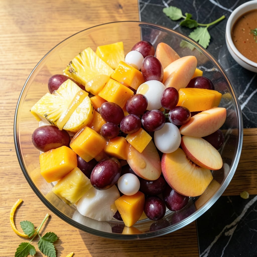 Pinoy Recipe Fruit Salad: Tropical Creaminess With Kaong and Nata DE Coco
