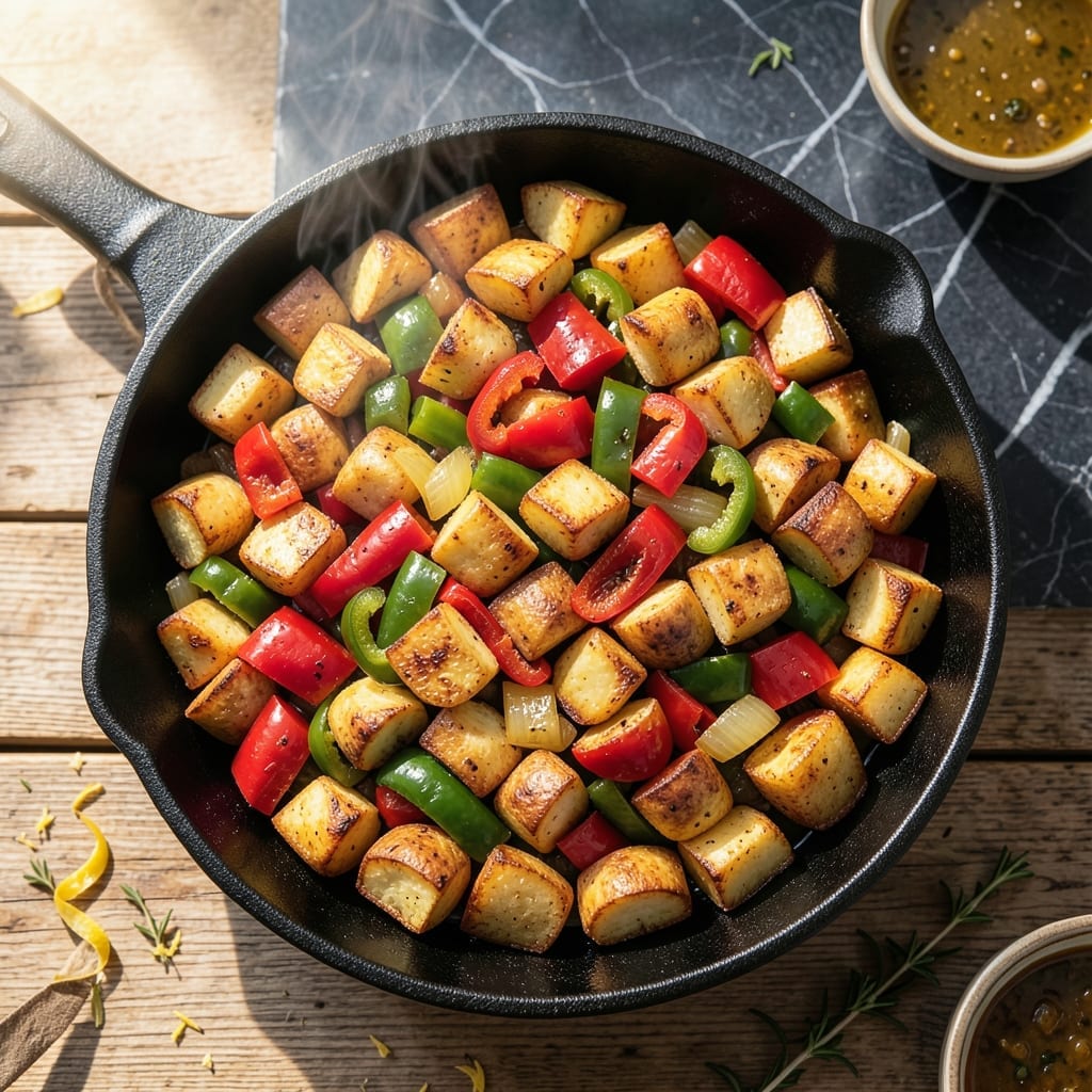 Potatoes O'Brien Recipe Oven: Crispy Diced Potatoes with Peppers and Onions