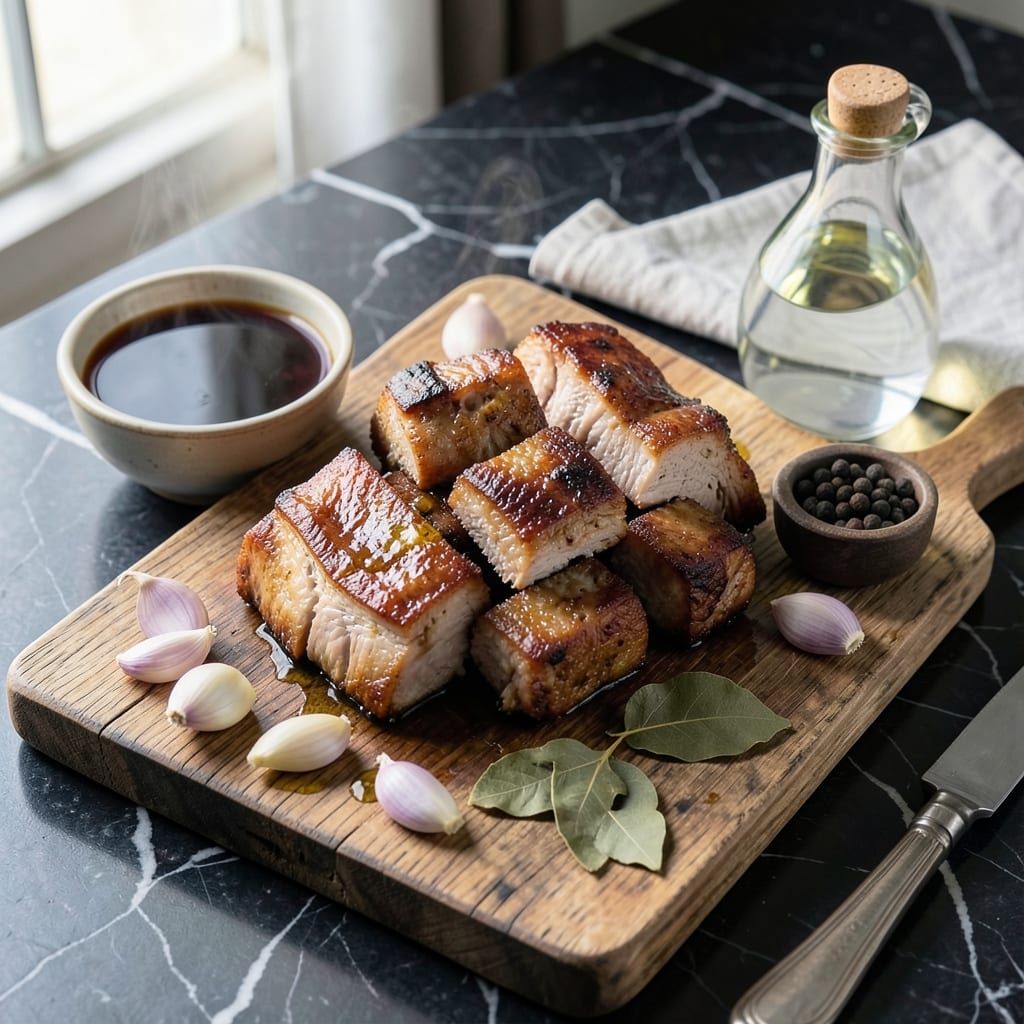 Pork Adobo Recipe Ingredients: Vinegar-Braised Pork With Bay Leaf Depth Pork Adobo Recipe Ingredients: Vinegar-Braised Pork With Bay Leaf Depth