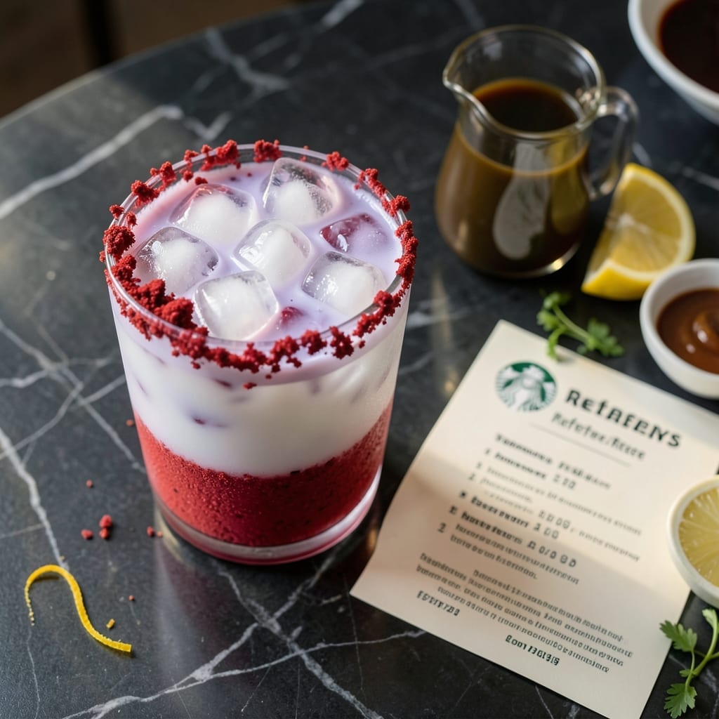 Starbucks Refresher Recipe Card: Iced Fruit-Infused Energy Boost Starbucks Refresher Recipe Card: Iced Fruit-Infused Energy Boost