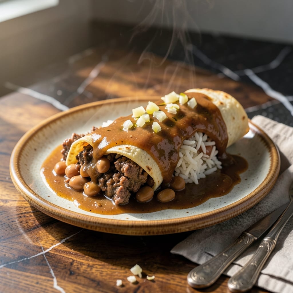 Wet Burrito Recipe With Brown Gravy: Smothered in Savory Homestyle Goodness Wet Burrito Recipe With Brown Gravy: Smothered in Savory Homestyle Goodness