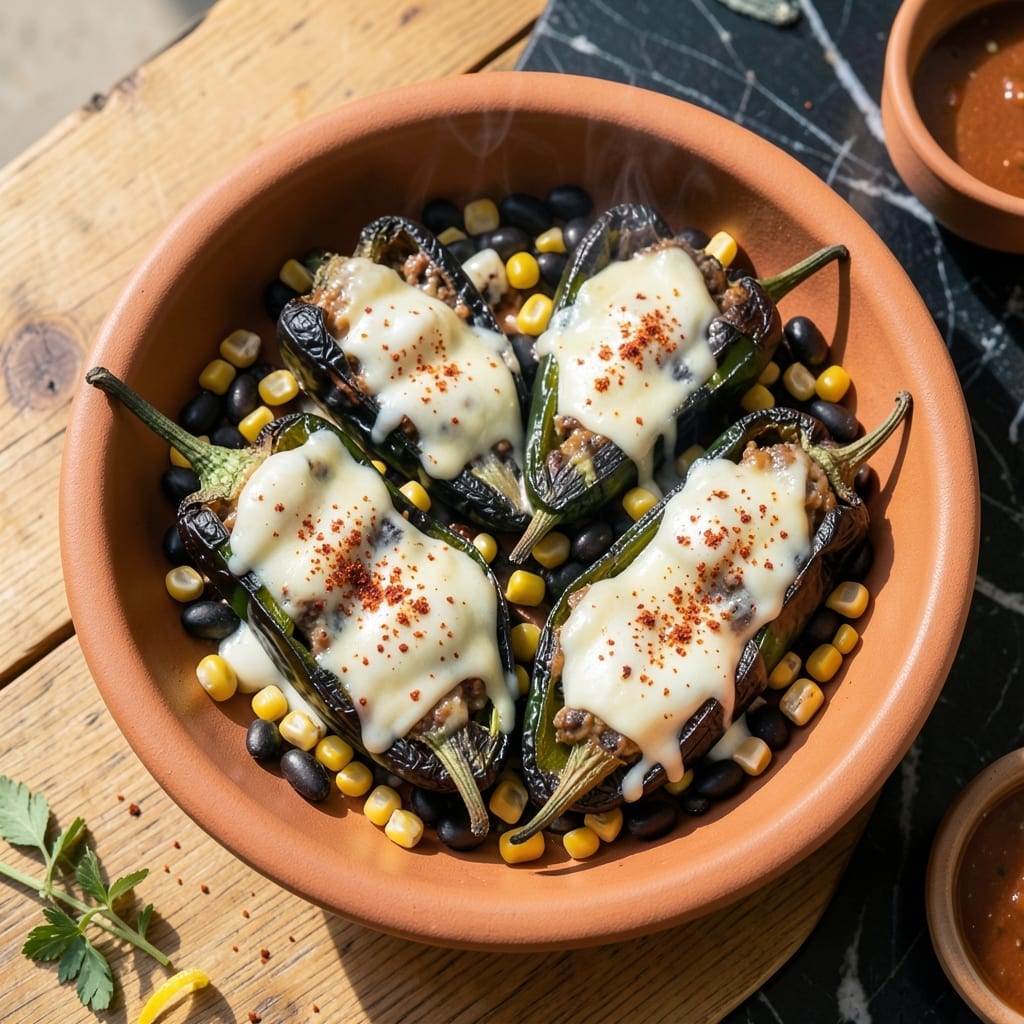 Recipe Poblano Peppers: Charred and Stuffed with Cheesy Goodness Recipe Poblano Peppers: Charred and Stuffed with Cheesy Goodness