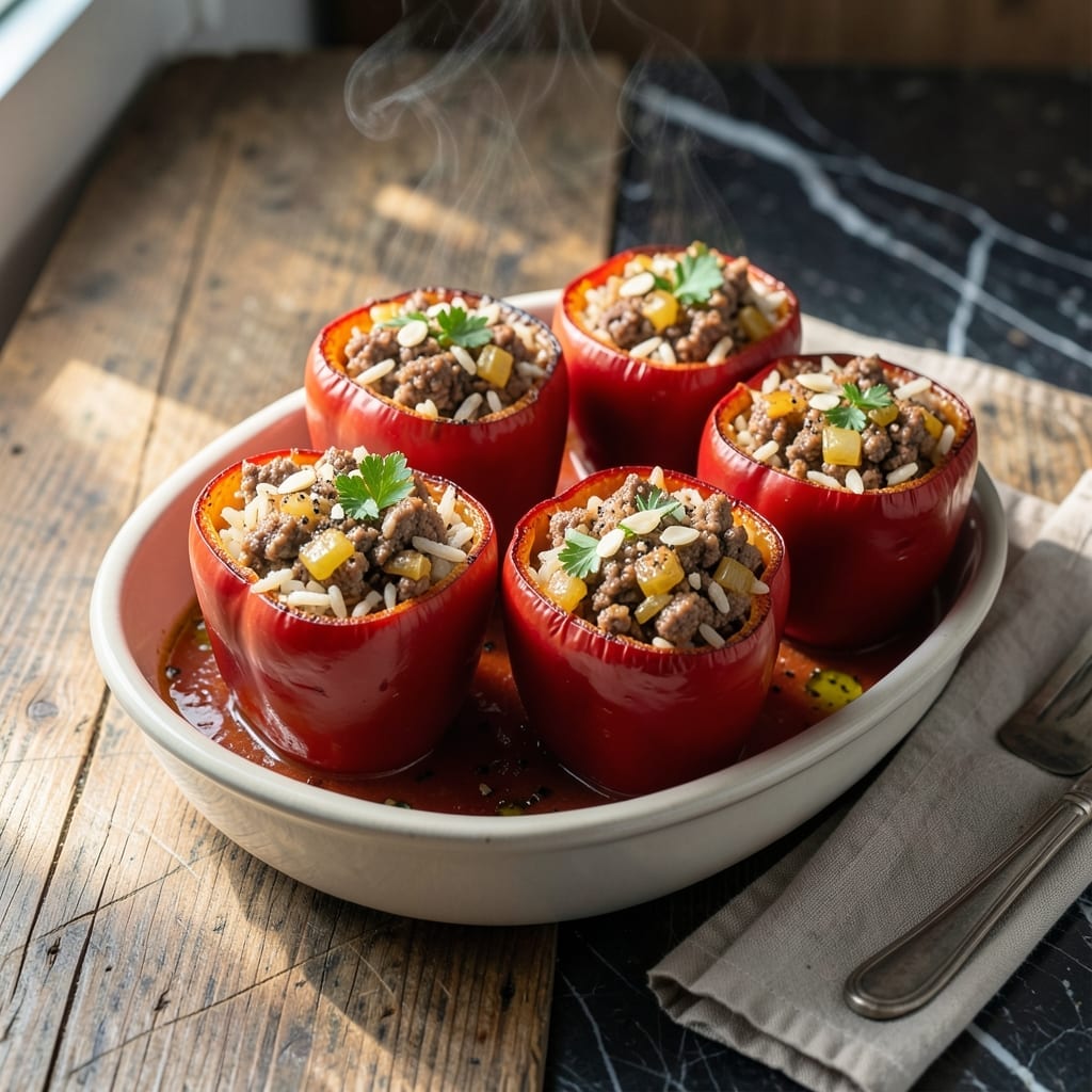 Stuffed Bell Pepper Recipe Ground Beef: Savory One-Pan Family Feast
