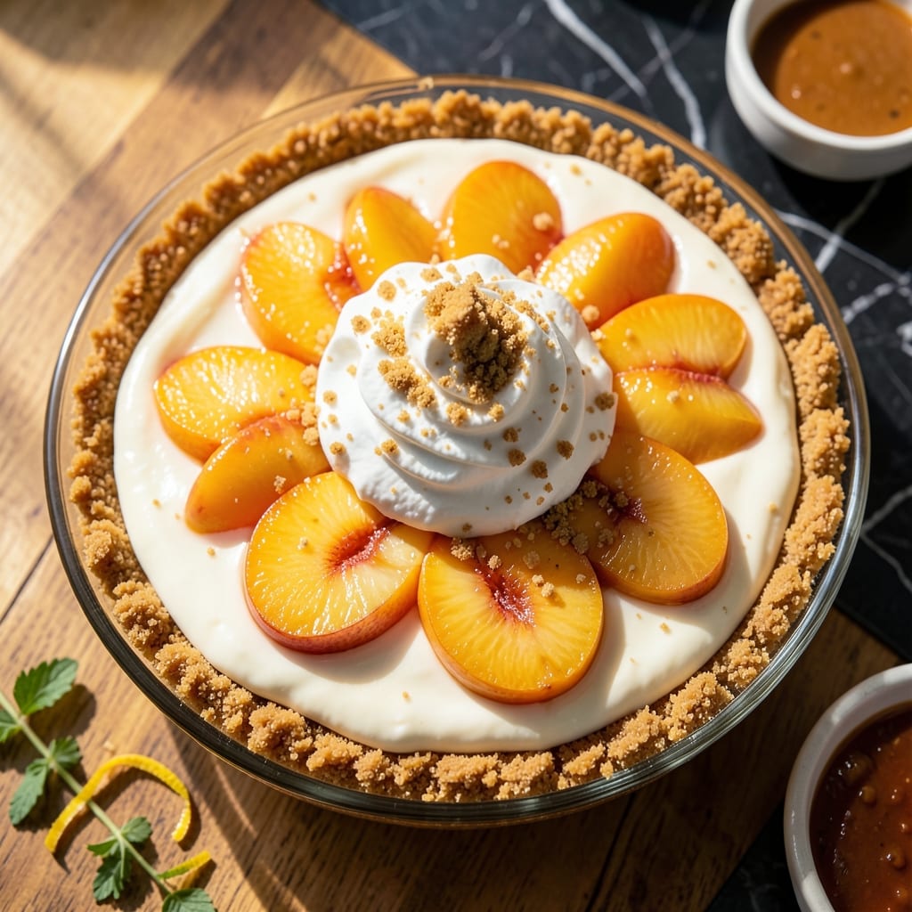 Peach Cream Pie Recipe No Bake: Silky Vanilla Custard With Fresh Peaches