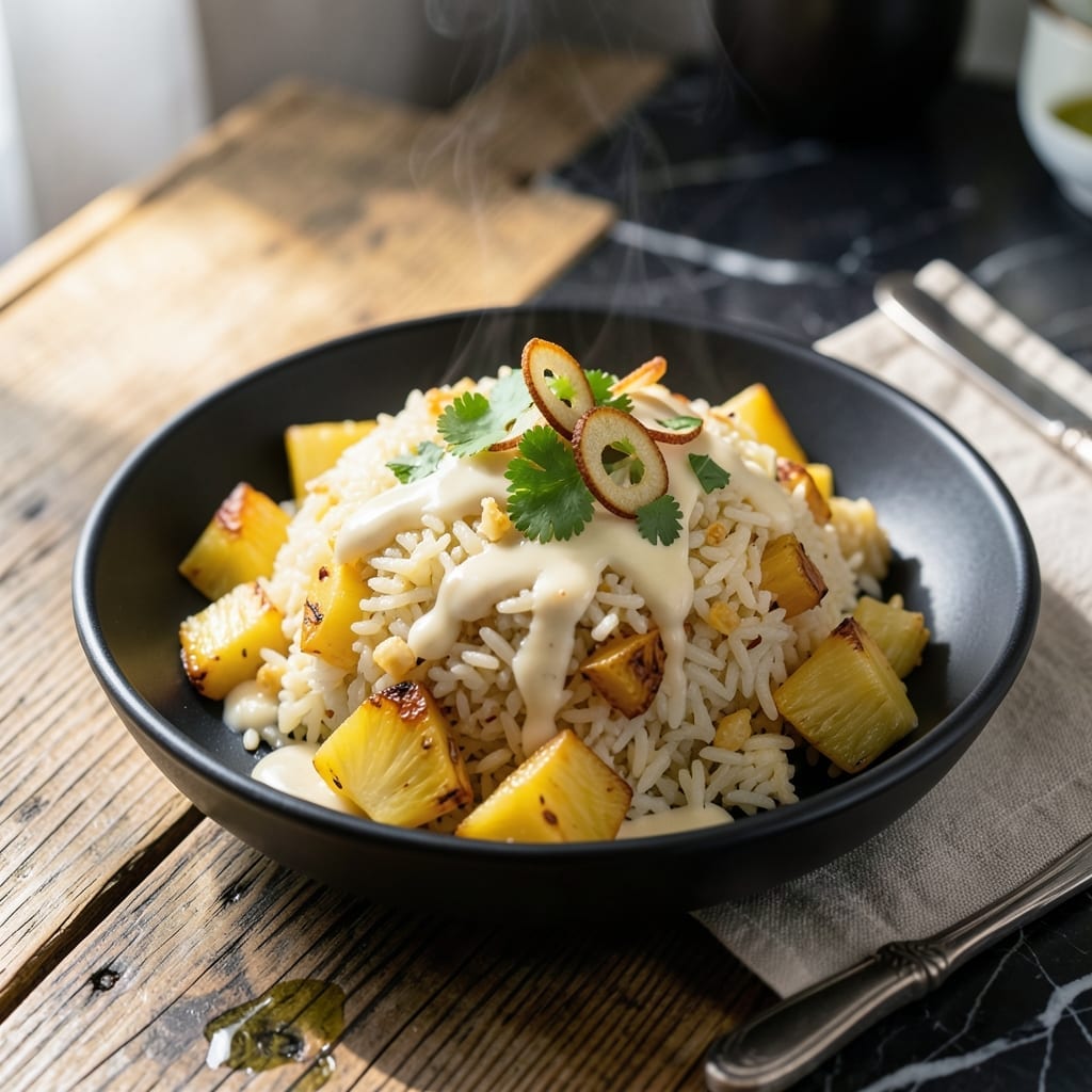 Pineapple Rice Recipe in Rice Cooker: Sweet and Fragrant Hands-Free Meal Pineapple Rice Recipe in Rice Cooker: Sweet and Fragrant Hands-Free Meal