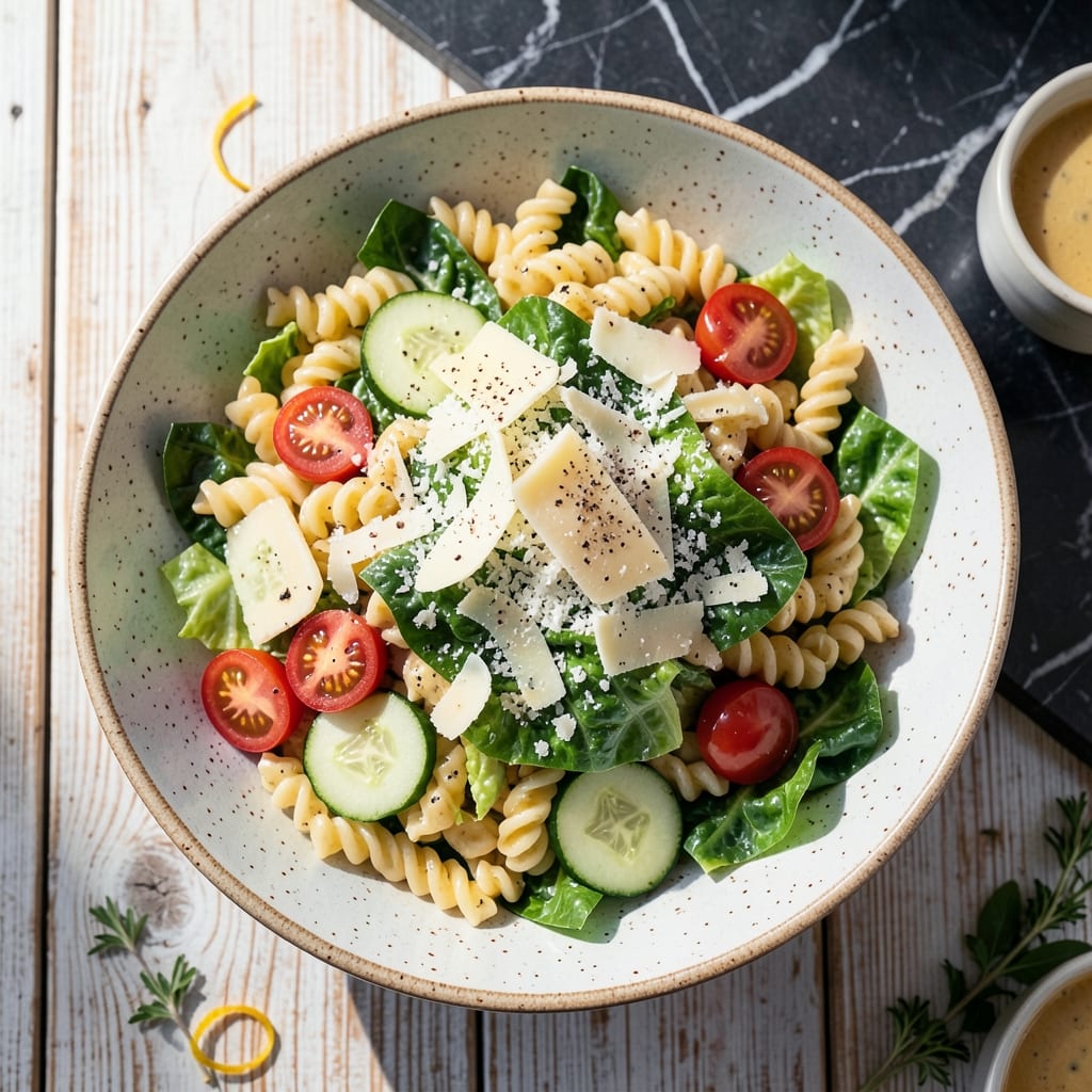 Pasta Salad Recipe With Caesar Dressing: Chilled Creamy Crunch in Every Bite