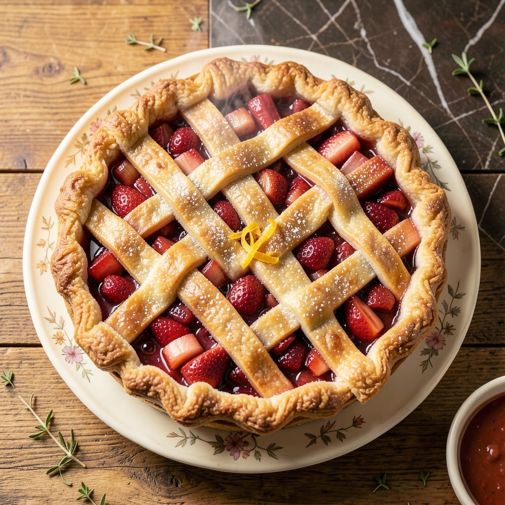 Canned Strawberry Rhubarb Pie Recipe: Tart-Sweet Filling in Flaky Crust