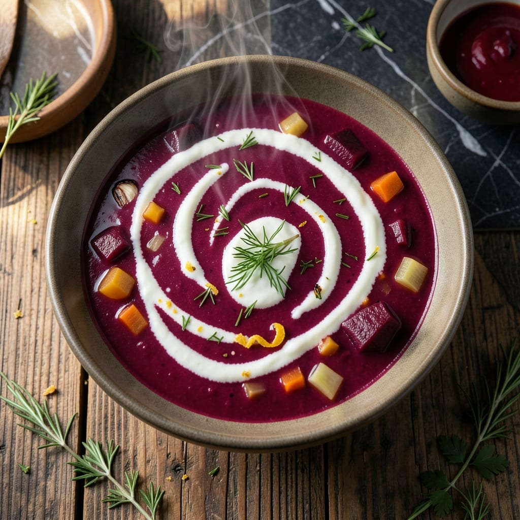 Polish Beet Soup Recipe With Sour Cream: Vibrant Earthy Flavors in a Bowl