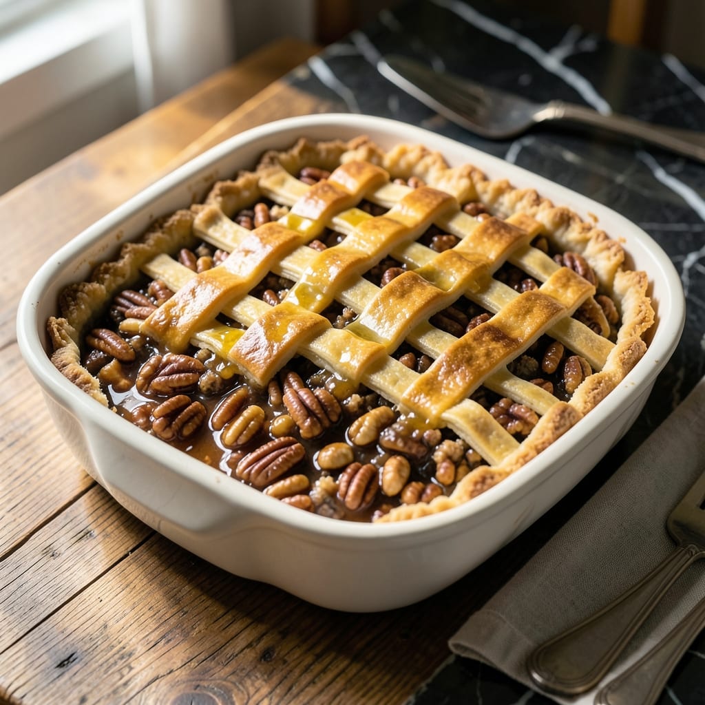 Pecan Pie Cobbler Recipe With Pie Crust: Gooey Filling Meets Flaky Layers Pecan Pie Cobbler Recipe With Pie Crust: Gooey Filling Meets Flaky Layers