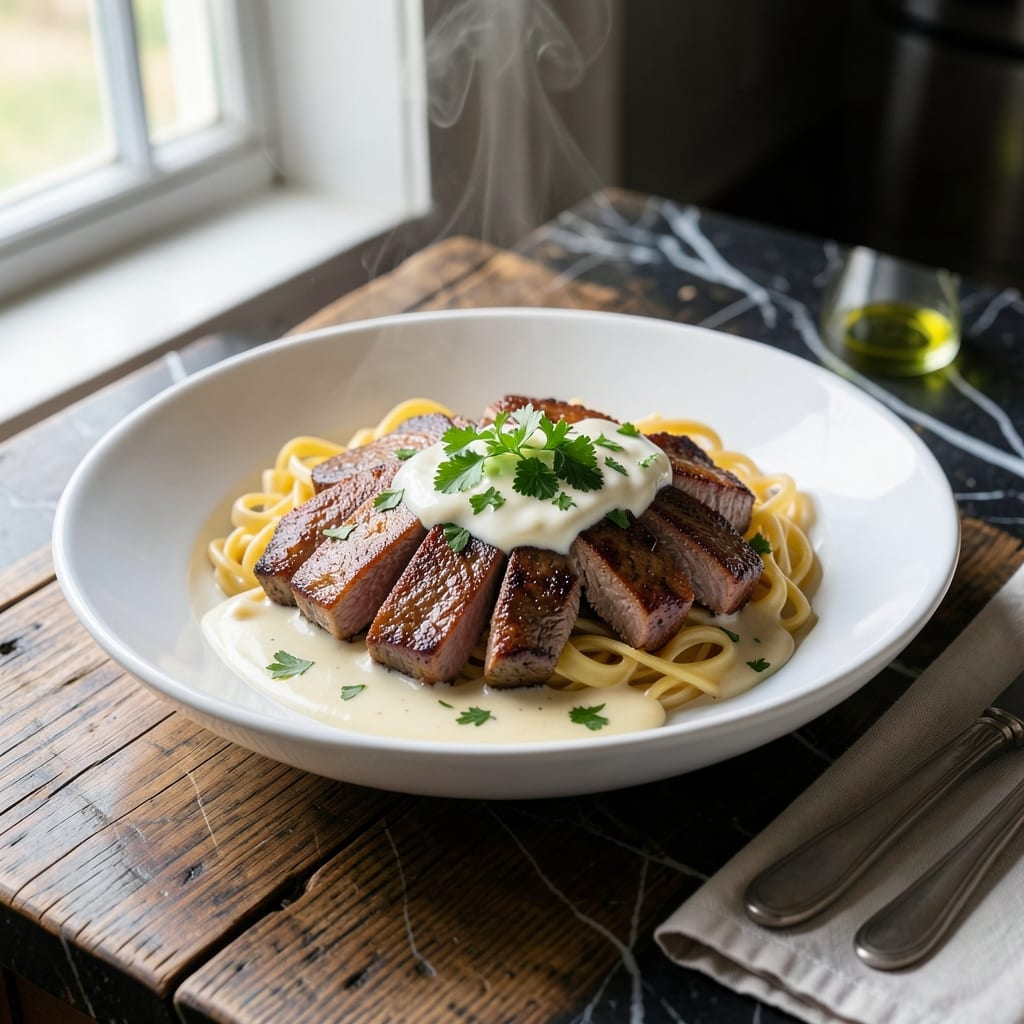 Stroganoff Recipe Without Mushrooms: Rich and Creamy Beef Sauce Over Noodles
