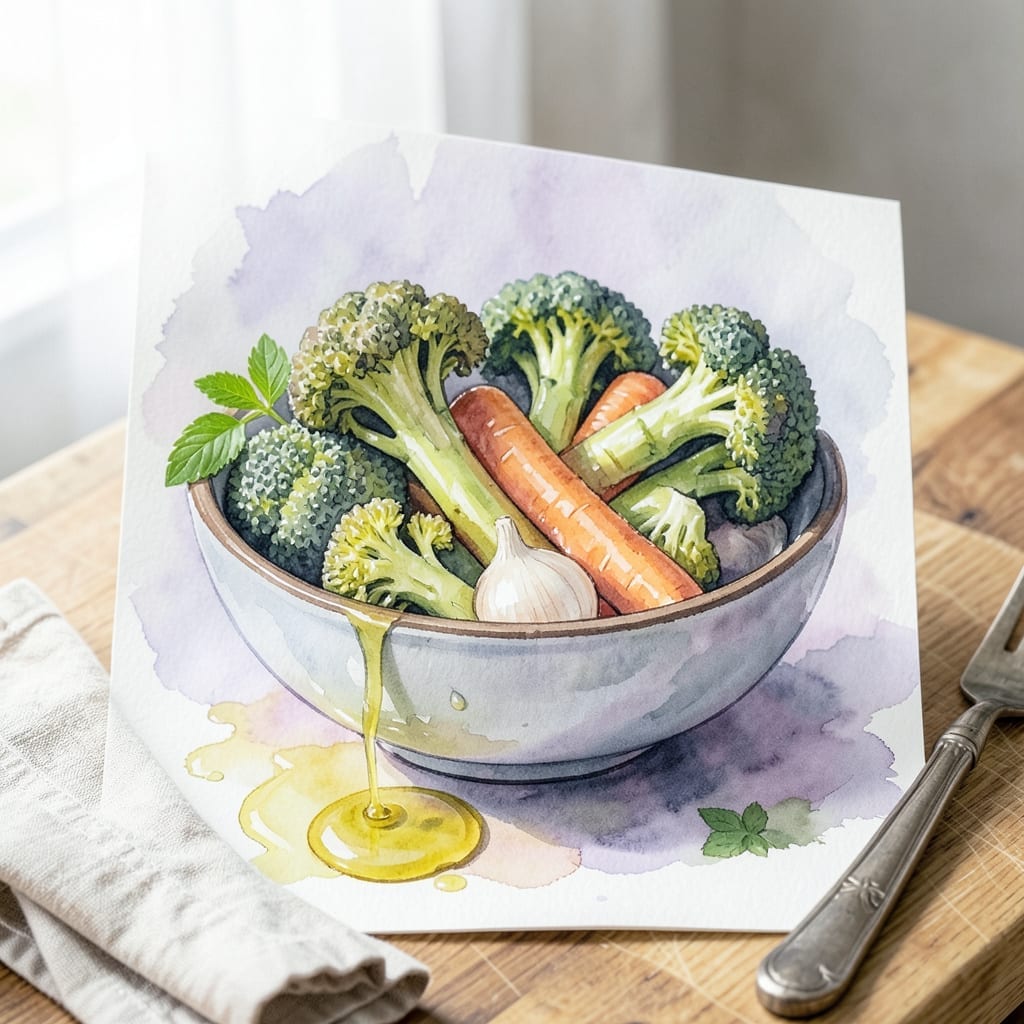 Recipe For Broccoli And Carrots: Garlic-Infused Steamed Duo