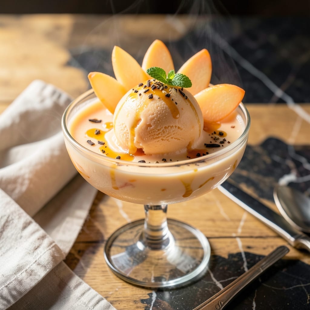 Peach Ice Cream Recipe Without Eggs: Ultra Creamy Churned Delight
