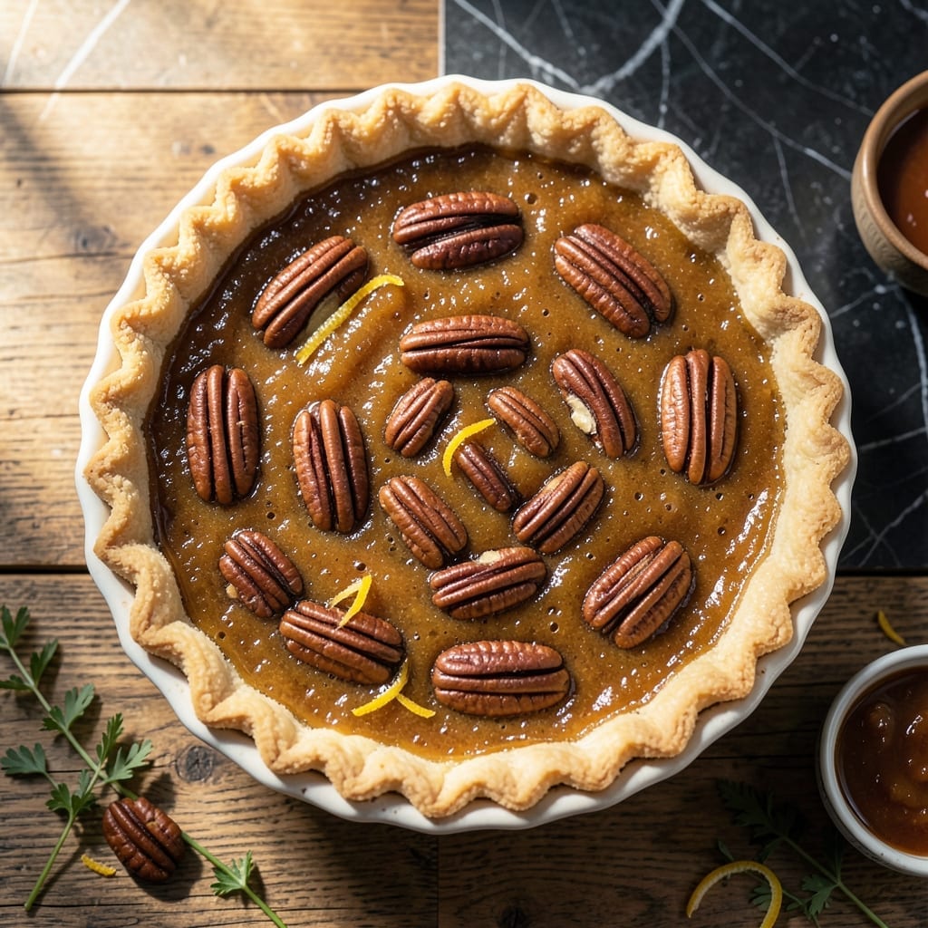 Pecan Pie Recipe With Corn Syrup And Brown Sugar: Buttery Crust and Gooey Filling