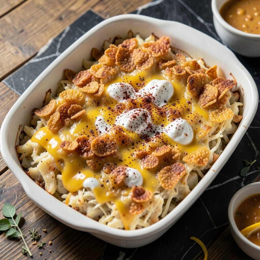 Cracker Barrel Restaurant Recipe for Hash Brown Casserole: Creamy Cheesy Bake with Crispy Top
