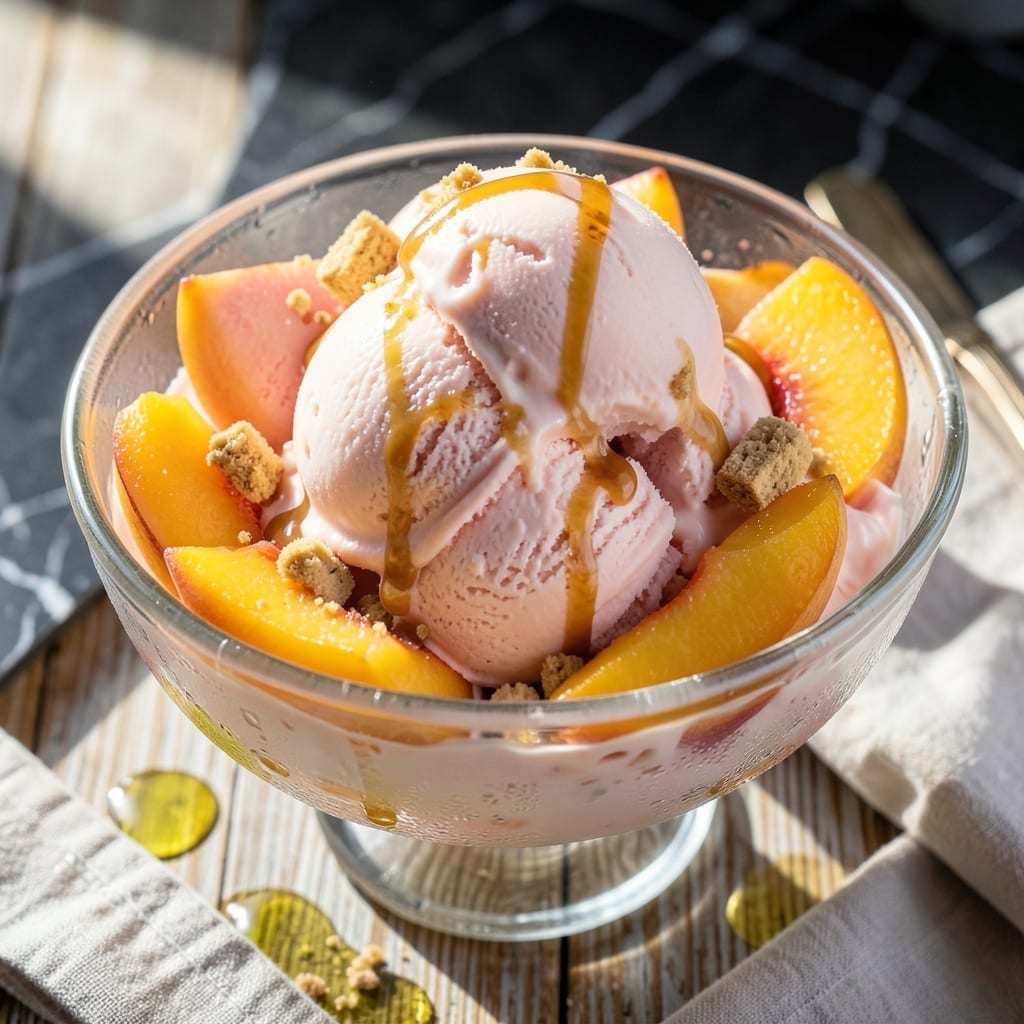 Peach Ice Cream Recipe for 4 Quart Ice Cream Maker: Churned to Creamy Perfection