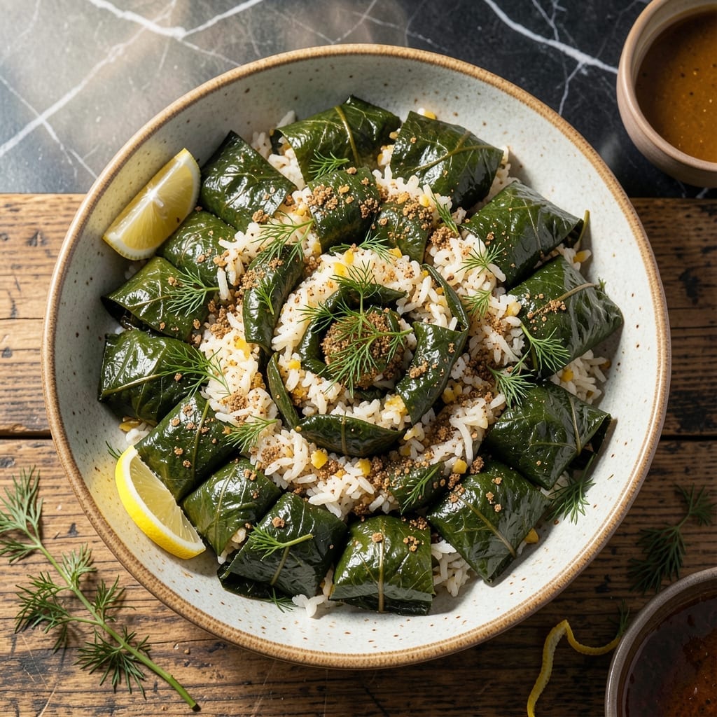 Dolma Recipe Iraqi: Stuffed Grape Leaves With Spiced Rice and Herbs