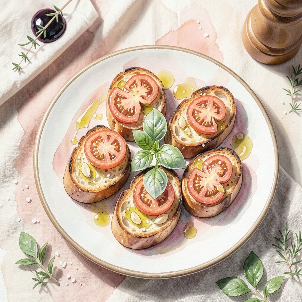 Bruschetta Recipe Ideas: Fresh Tomato and Basil on Toasted Bread