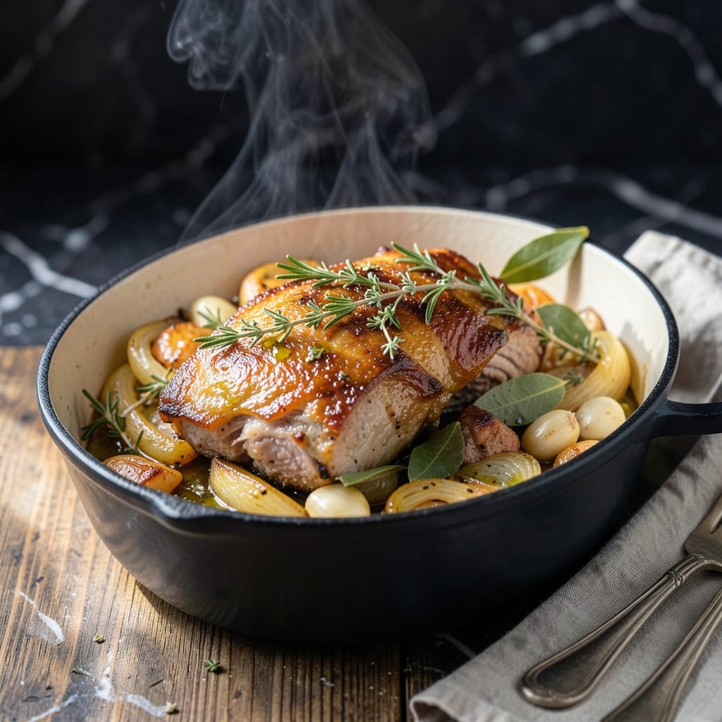Pork Recipe Yummy Kitchen: Slow-Braised Tenderness With Garlic and Herbs