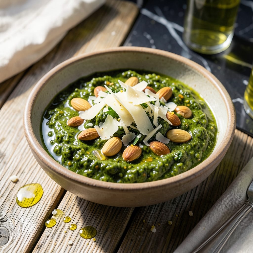 Pesto Sauce Recipe With Almonds: Nutty Basil Blend for Pasta and More
