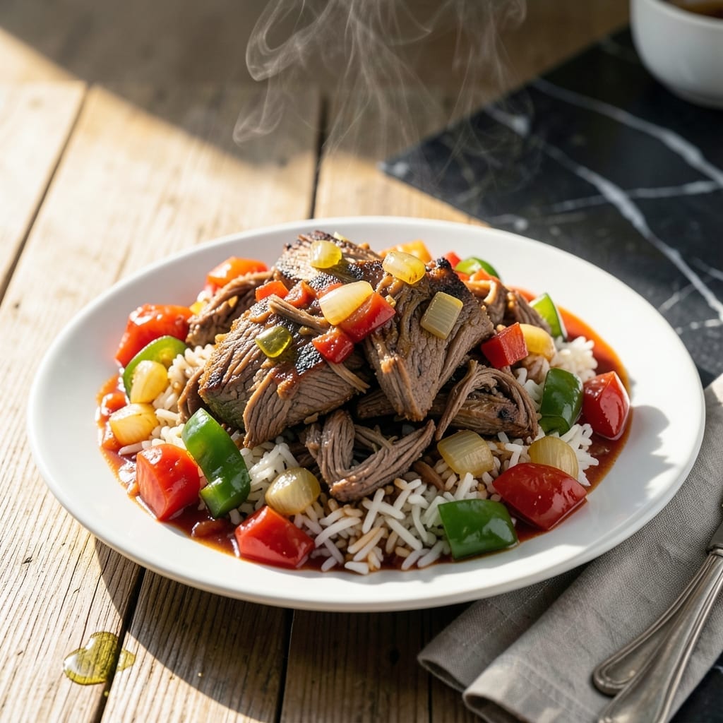 Ropa Vieja Recipe Slow Cooker: Cuban Shredded Beef with Peppers Ropa Vieja Recipe Slow Cooker: Cuban Shredded Beef with Peppers