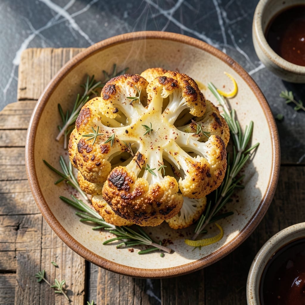 Whole Head of Cauliflower Recipe: Roasted With Garlic-Herb Crust Whole Head of Cauliflower Recipe: Roasted With Garlic-Herb Crust