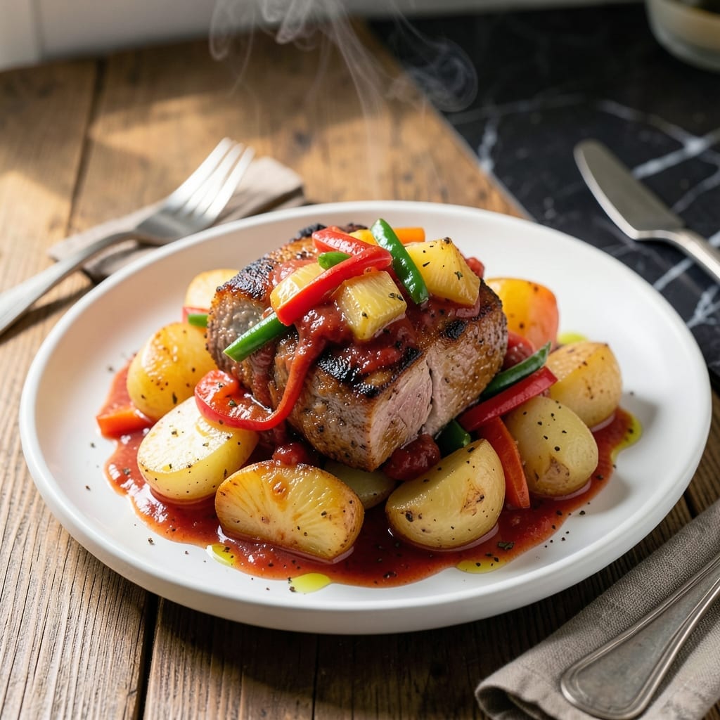 Pork Afritada Recipe With Pineapple: Sweet and Savory Filipino Stew Pork Afritada Recipe With Pineapple: Sweet and Savory Filipino Stew