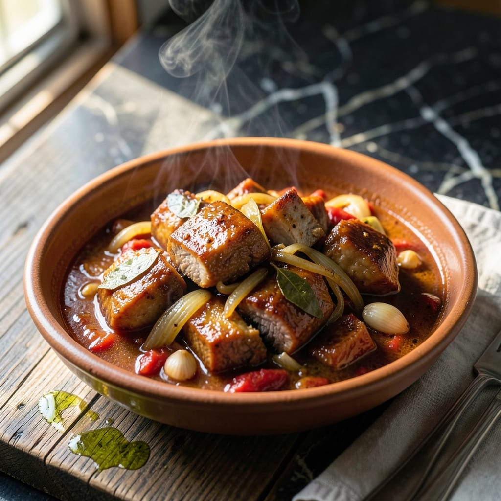 Pork Estofado Recipe Ilonggo Style: Vinegar-Braised Pork With Potatoes Pork Estofado Recipe Ilonggo Style: Vinegar-Braised Pork With Potatoes