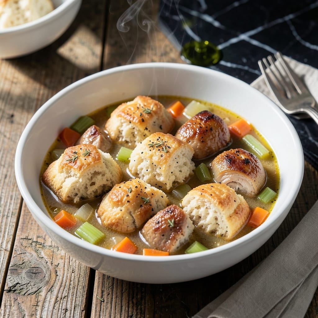 Chicken and Dumplings Recipe With Biscuits: Grandma's Fluffy Clouds in Broth Chicken and Dumplings Recipe With Biscuits: Grandma's Fluffy Clouds in Broth