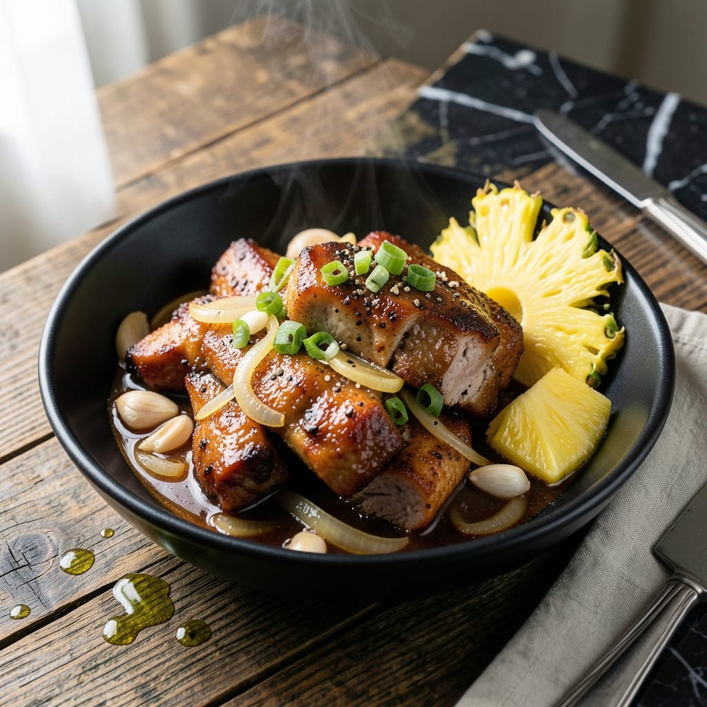 Pork Adobo Recipe With Pineapple Juice: Filipino Braised Pork With Tropical Tang