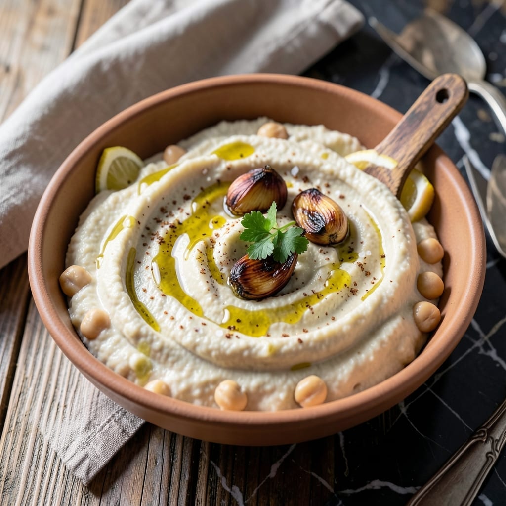 Roasted Garlic Hummus Recipe Without Tahini: Creamy Blend With Bold Garlic Flavor