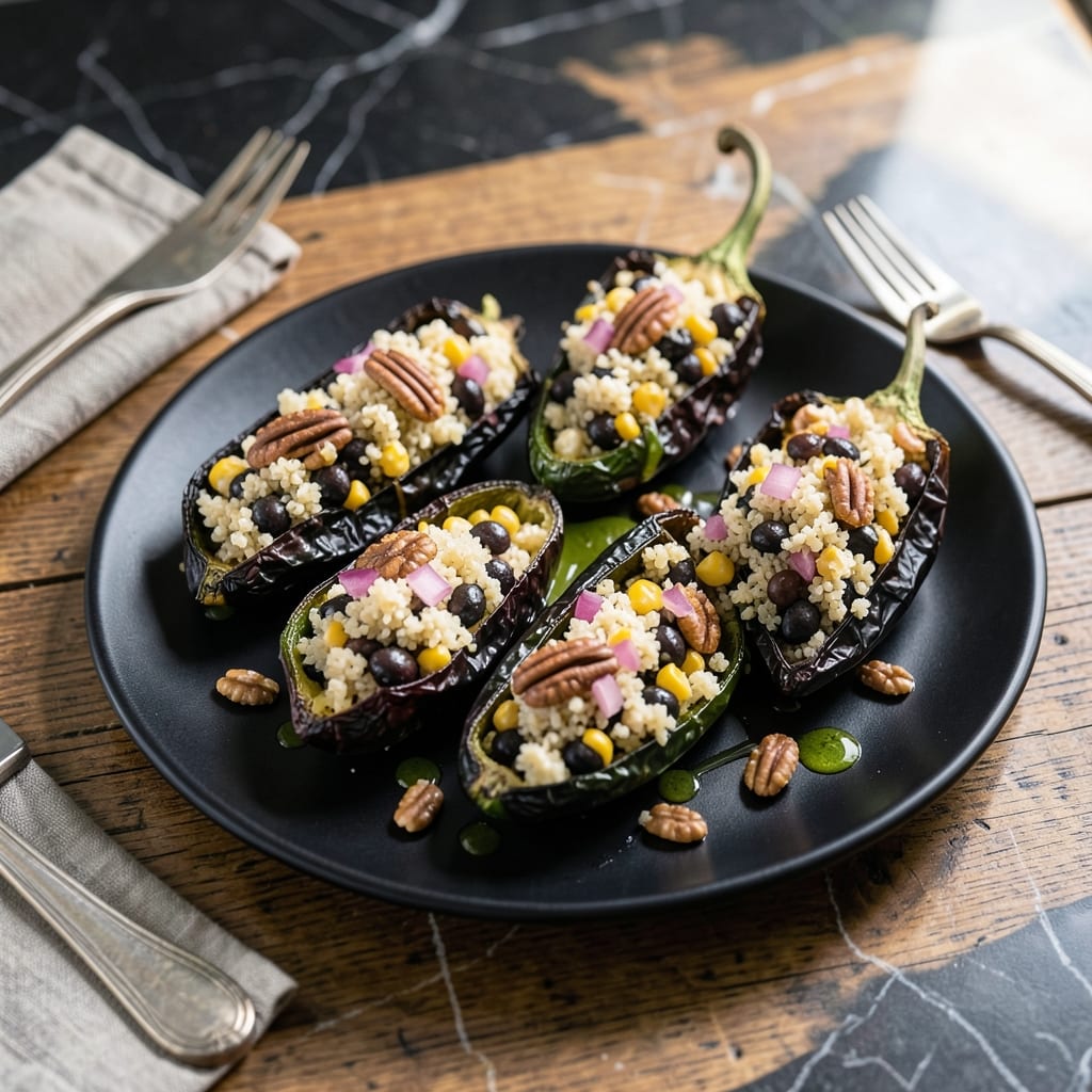Poblano Peppers Recipe Vegan: Smoky Stuffed Perfection with Walnuts Poblano Peppers Recipe Vegan: Smoky Stuffed Perfection with Walnuts