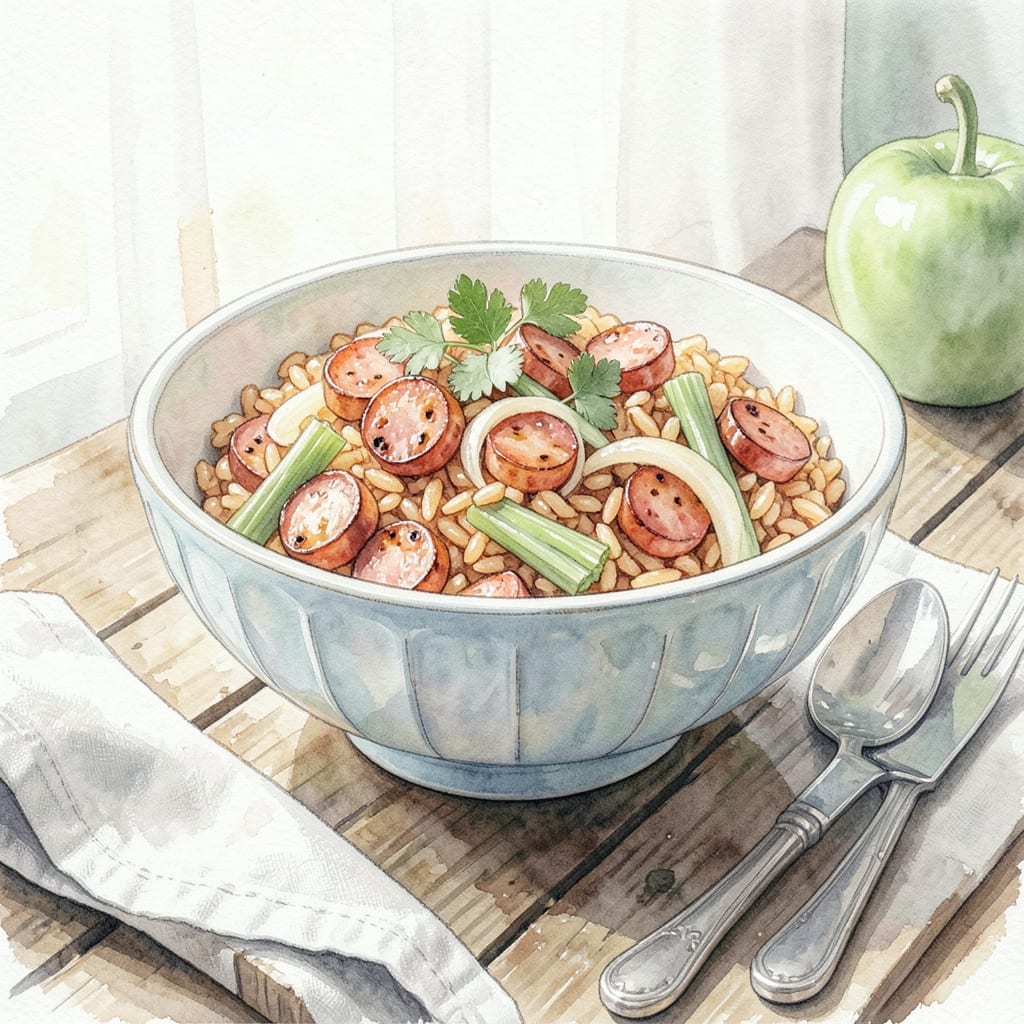 Recipe for Rice Dressing With Sausage: Cajun-Style One-Pot Comfort Recipe for Rice Dressing With Sausage: Cajun-Style One-Pot Comfort