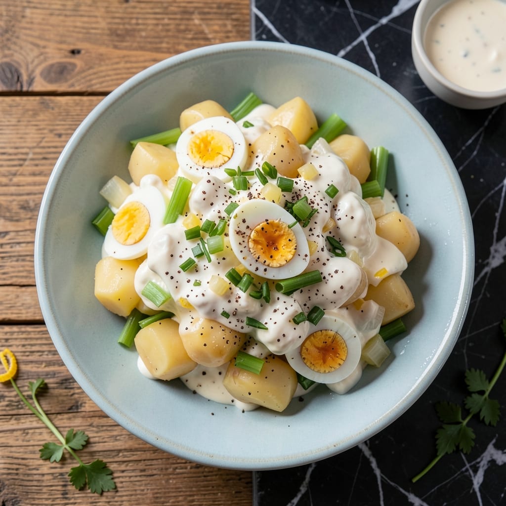 Potato Salad Recipe With Egg and Sour Cream: Creamy Tang With Classic Crunch