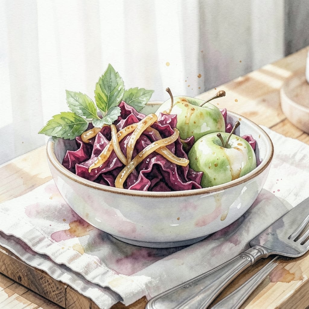 Recipe for Spiced Red Cabbage and Apple: Sweet-Tart Braised Side Dish