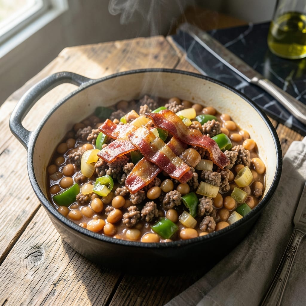 Recipe for Cowboy Beans: Smoky Sweetness With Ground Beef Recipe for Cowboy Beans: Smoky Sweetness With Ground Beef