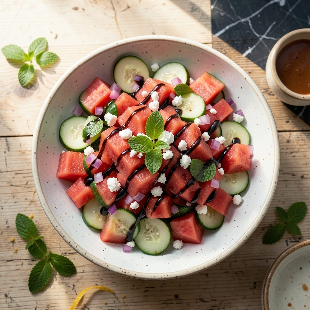 Watermelon Salad Recipe Balsamic Vinegar: Refreshing Sweet-Tart Summer Bites Watermelon Salad Recipe Balsamic Vinegar: Refreshing Sweet-Tart Summer Bites