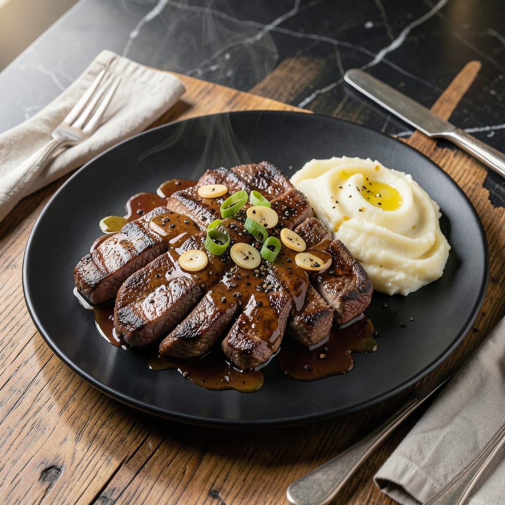 Pepper Steak Recipe With Mashed Potatoes: Savory Beef and Creamy Spuds in One Pan