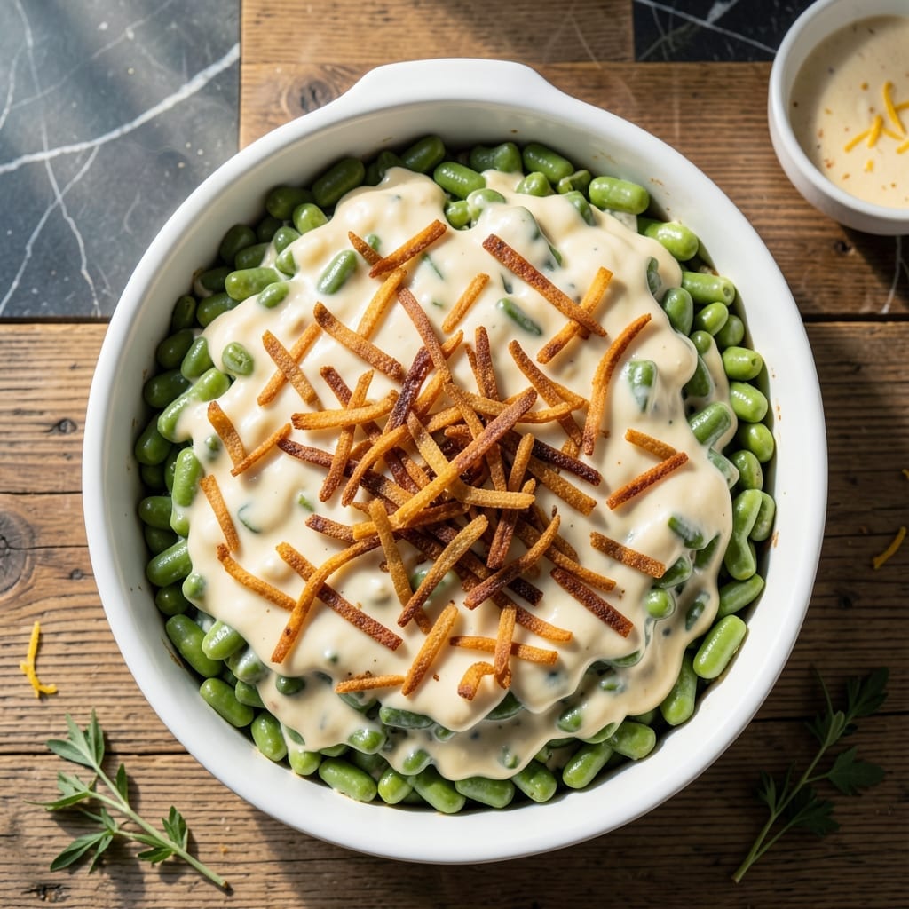 Green Bean Casserole Recipe No Mushrooms: Classic Creamy Side With Crispy Onions