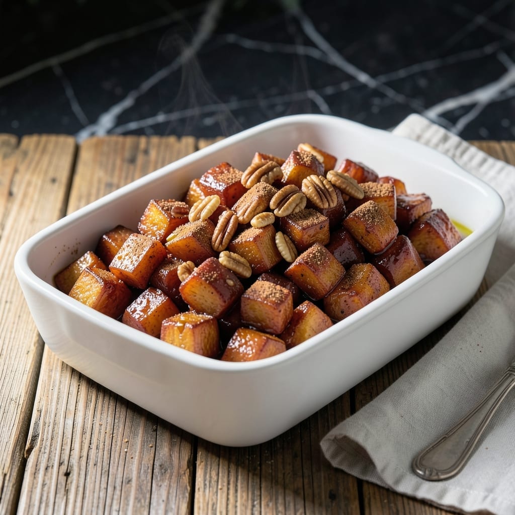 Candied Sweet Potatoes Recipe: Brown Sugar Glazed with Pecan Crunch Candied Sweet Potatoes Recipe: Brown Sugar Glazed with Pecan Crunch