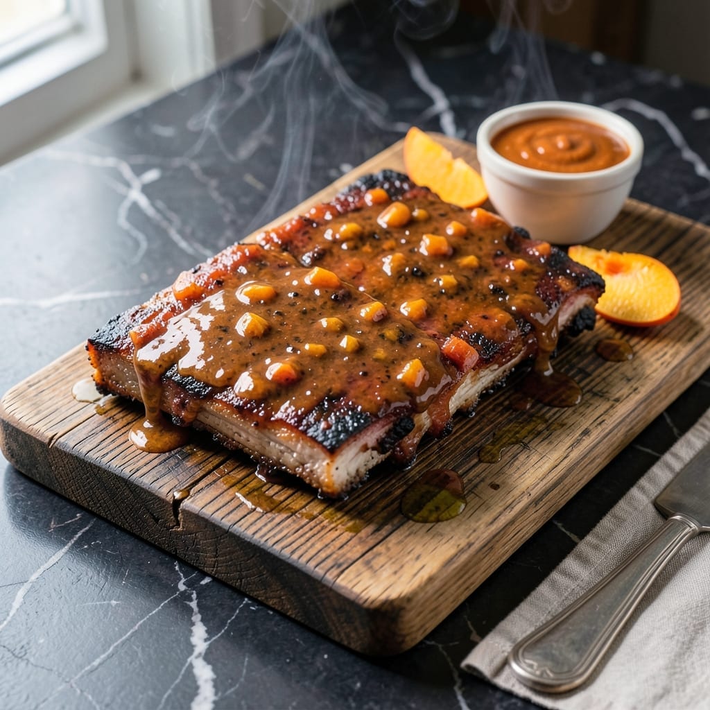 Peach Barbecue Sauce Recipe for Ribs: Sweet and Smoky Glaze for Grilled Meat