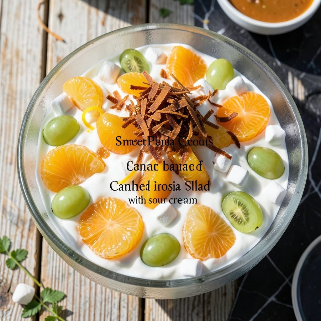 Recipe For Ambrosia Salad With Sour Cream: Sweet and Creamy Fruit Medley Recipe For Ambrosia Salad With Sour Cream: Sweet and Creamy Fruit Medley