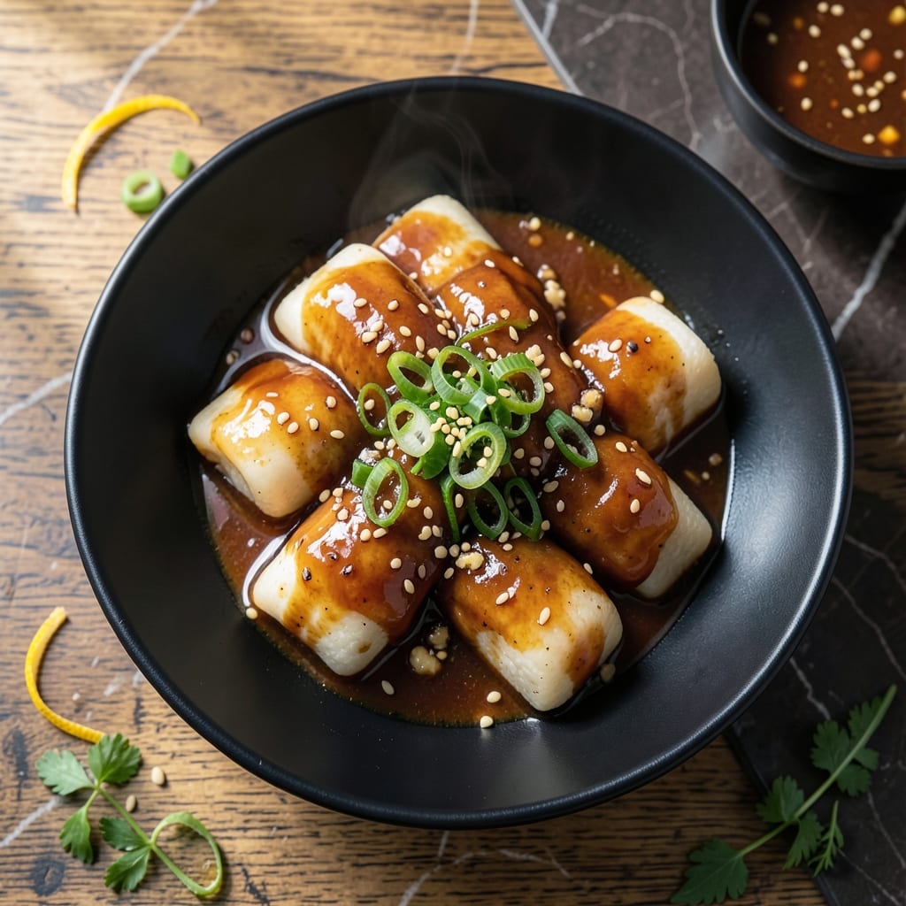 Korean Rice Cake Recipe Non Spicy: Chewy Pillows in Sweet Soy Glaze