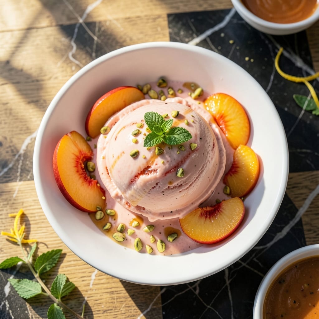 Peach Ice Cream Recipe With Fresh Peaches: Churn-Free Summer in a Scoop Peach Ice Cream Recipe With Fresh Peaches: Churn-Free Summer in a Scoop