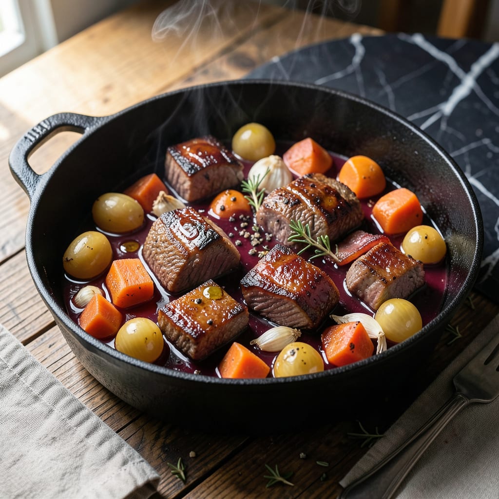 Anthony Bourdain's Beef Bourguignon Recipe: French Bistro Braised Masterpiece detailed visual guide