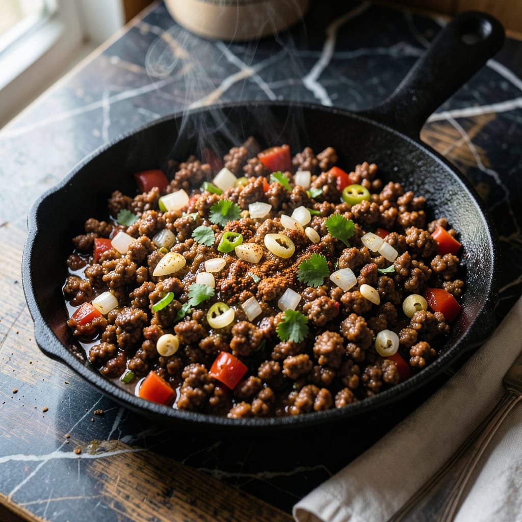 Visual representation of authentic mexican restaurant ground beef recipe