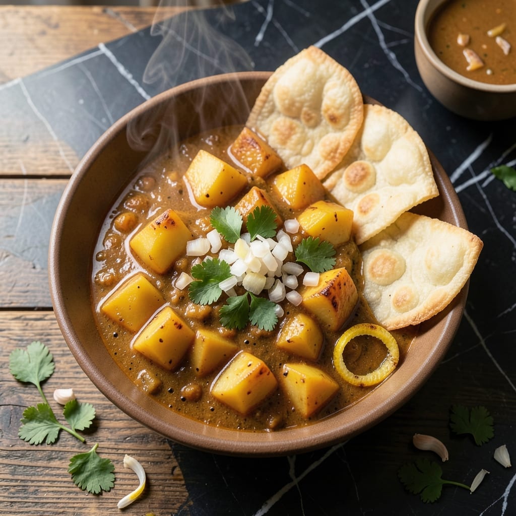 Potato Curry Indian Recipe for Puri: Spiced Pairing for Crispy Bread Potato Curry Indian Recipe for Puri: Spiced Pairing for Crispy Bread