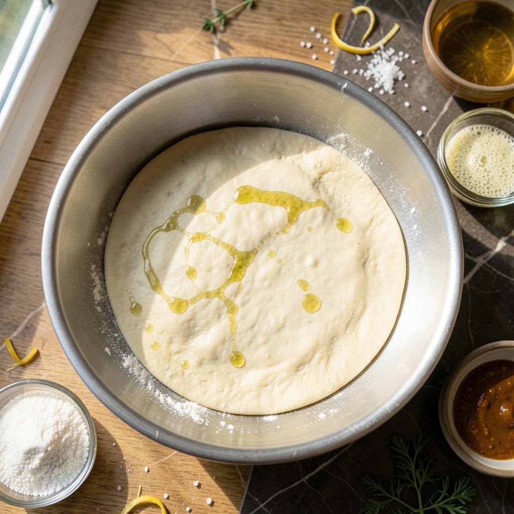 Pizza Dough Recipe Food: Chewy Crust With Airy Bubble Toppings