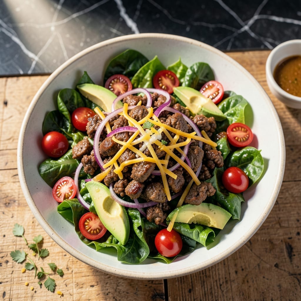 The Very Best Taco Salad Recipe With Ground Beef: Tex-Mex Crunch in a Bowl