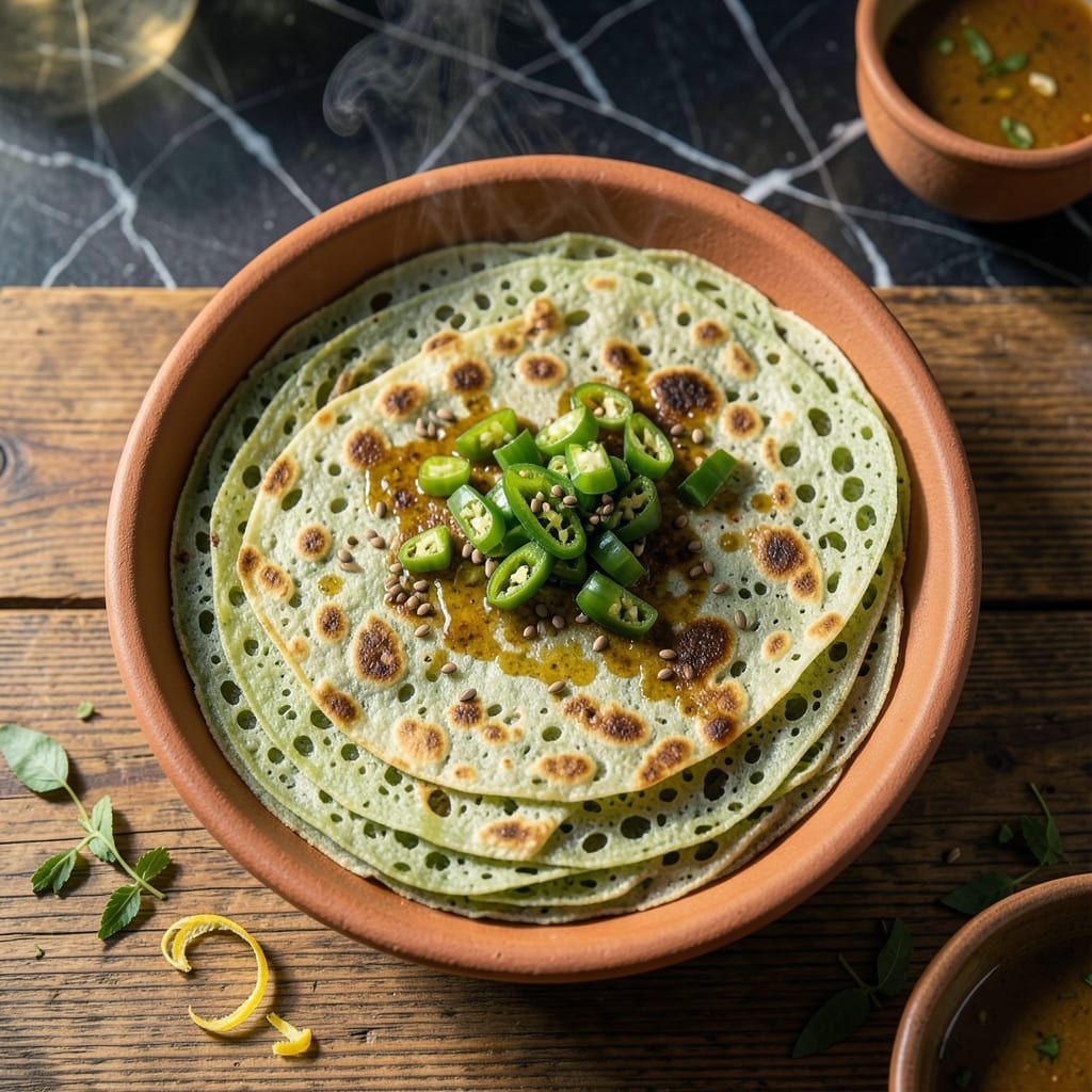Pesarattu Recipe Home Cooking: Andhra-Style Green Moong Dal Crepes