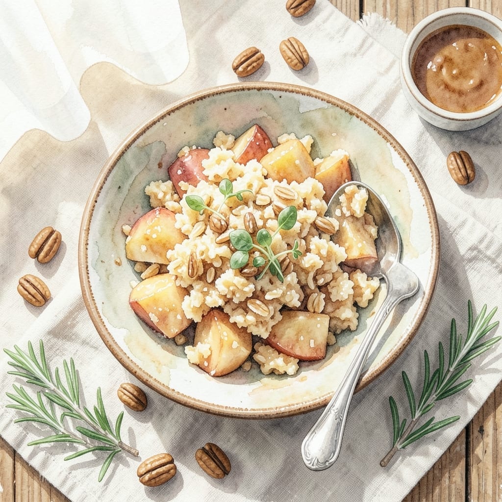 Apple Crumble Recipe With Oats And Nuts: Toasted Pecan Topping Over Cinnamon Fruit Apple Crumble Recipe With Oats And Nuts: Toasted Pecan Topping Over Cinnamon Fruit